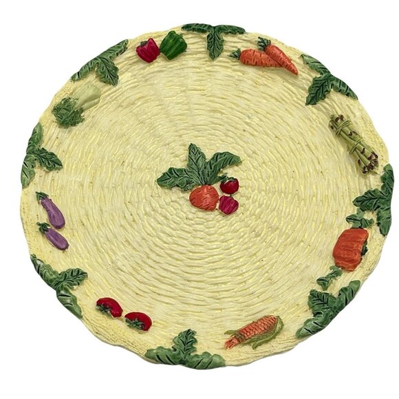 Vtg 90s Miniature Resin Asparagus Tea Set w/ Plate Mini Garden Cottage Dollhouse - Picture 9 of 12